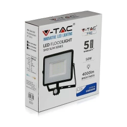 Projektor LED 50W 4000lm 3000K Dioda SAMSUNG z czujnikiem ruchu PIR Czarny IP65 469