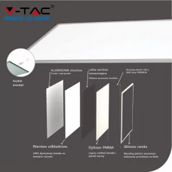 Panel LED Awaryjny CNBOP Batertech 36W 600x600 A++ 120lm/W PMMA VT-6136 6000K 4320lm