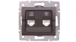 LOGI Gniazdo teleinformatyczne (RJ45 Cat 6+RJ11) grafit 021440041 25290