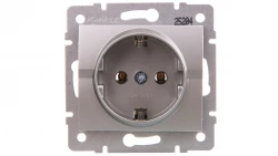 LOGI Gniazdo pojedyncze Schuko śrubowy Srebrny 16A 250V 021220143 25204