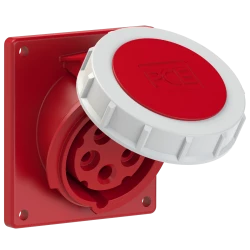 Gniazdo tablicowe skośne 16A 5P 400V /80x97/ czerwone IP67 POWER TWIST 4152-6